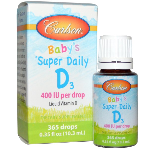 Super Daily Baby D Drops (400 IU, 11 ml) Carlson Labs 2018